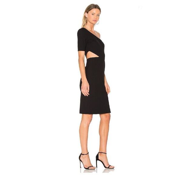 Jill Jill Stuart One Shoulder Cutout Sheath Dress Black Size‎ 6 - Picture 3 of 12